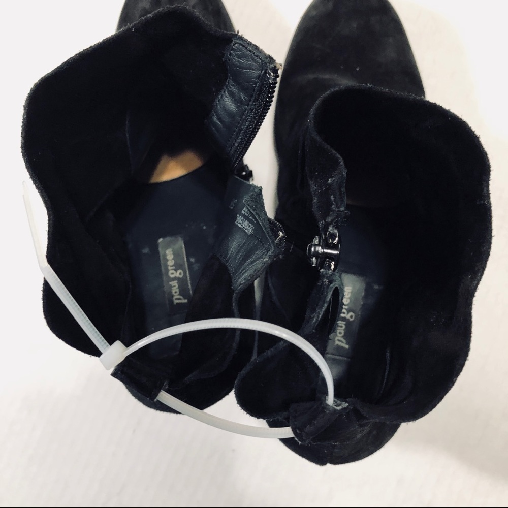Paul Green black suede ankle boots size USA 8 - Picture 7 of 8